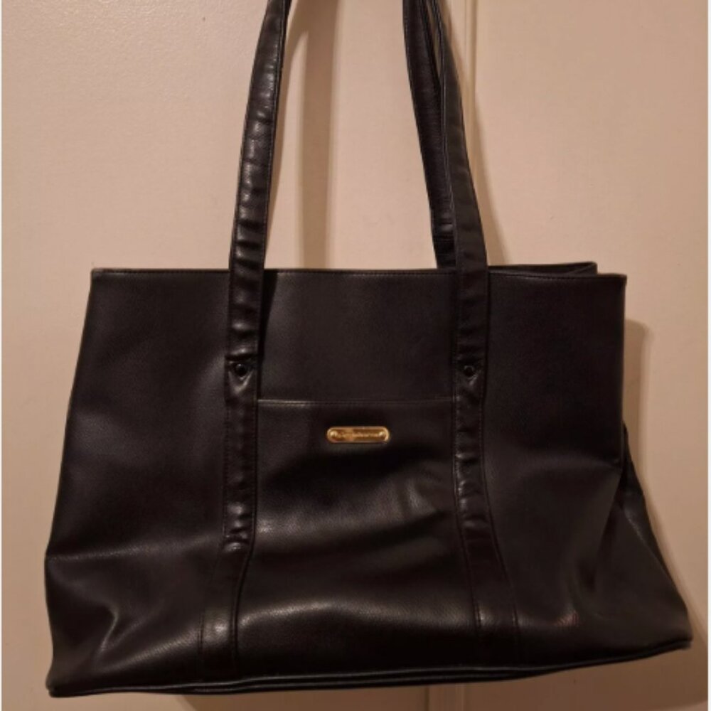 Liz Claiborne Black Leather Large Travel Bag